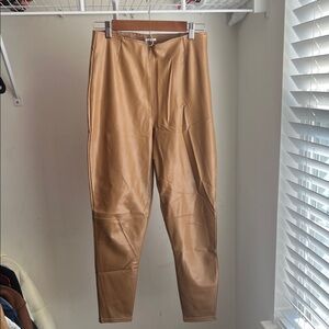 Abercrombie & Fitch Tan Vegan Leather Leggings